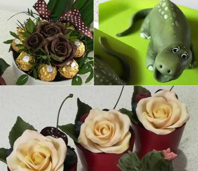 Modelovací čokoláda - čokoládová růže a 3D figurka